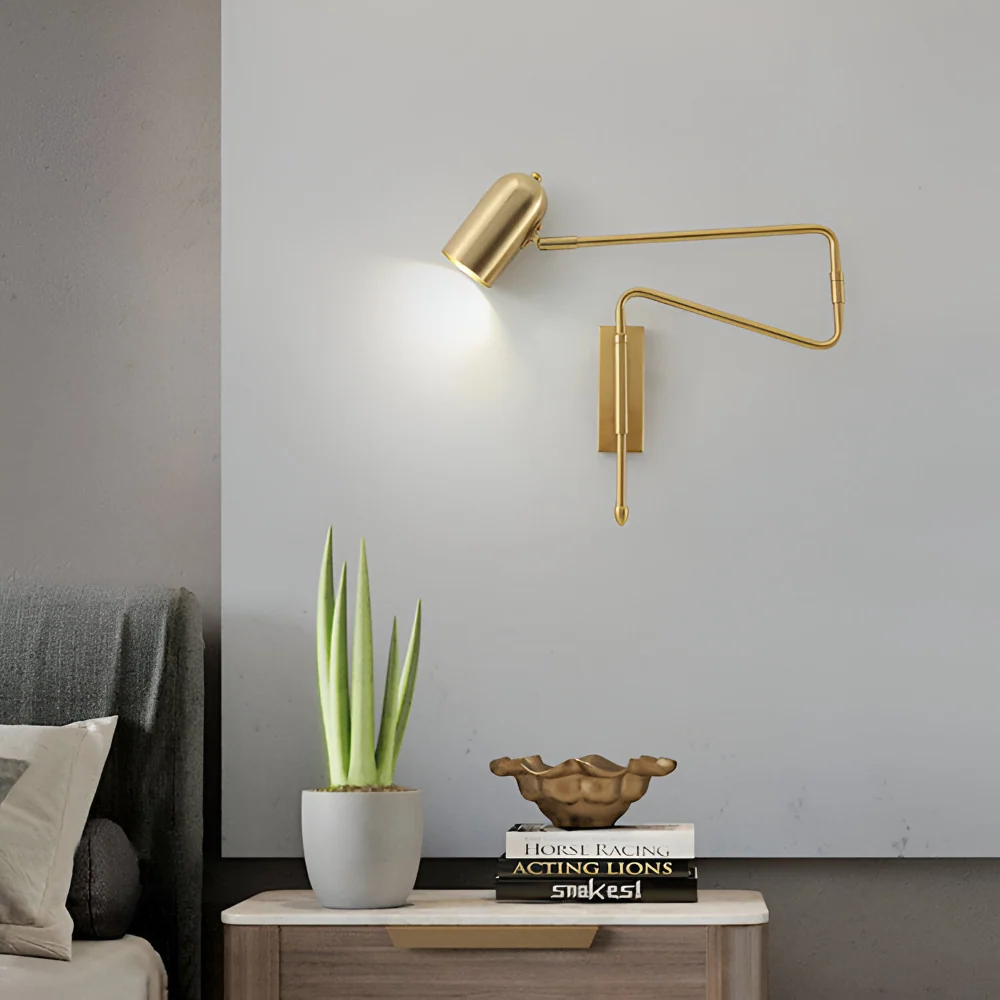 SwingLite – Banbrytande Vägglampa med Justerbar Svängarm i Skandinavisk Design Svart
