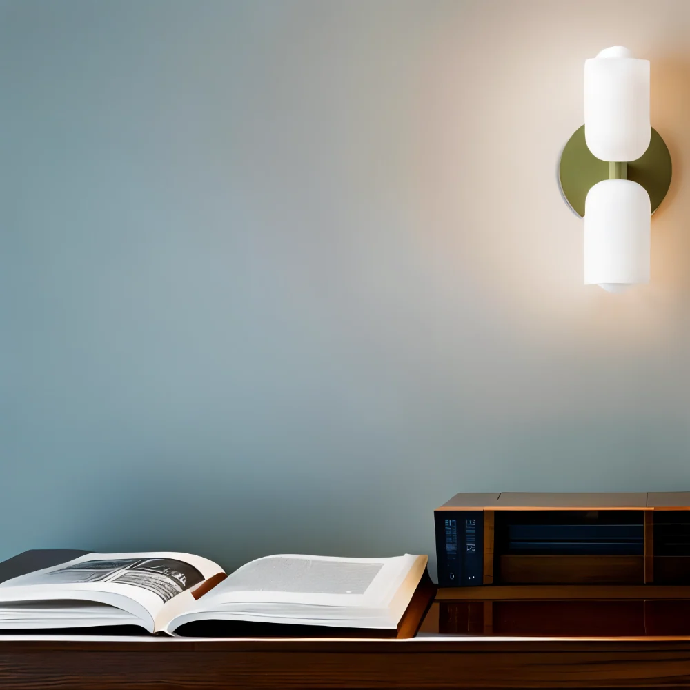 DualGlow – Vägglampa med Två Huvuden i Akryl & Alloy för Modern Inomhusbelysning Beige