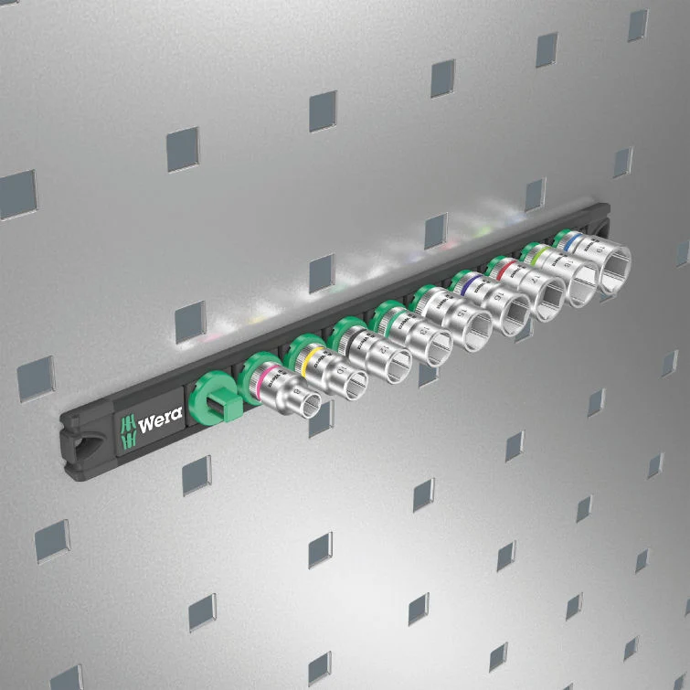 Wera Hyls-magnetlist B 4 Zyklop hylsmejselinsats-sats, 3/8"-fattning, 9 delar