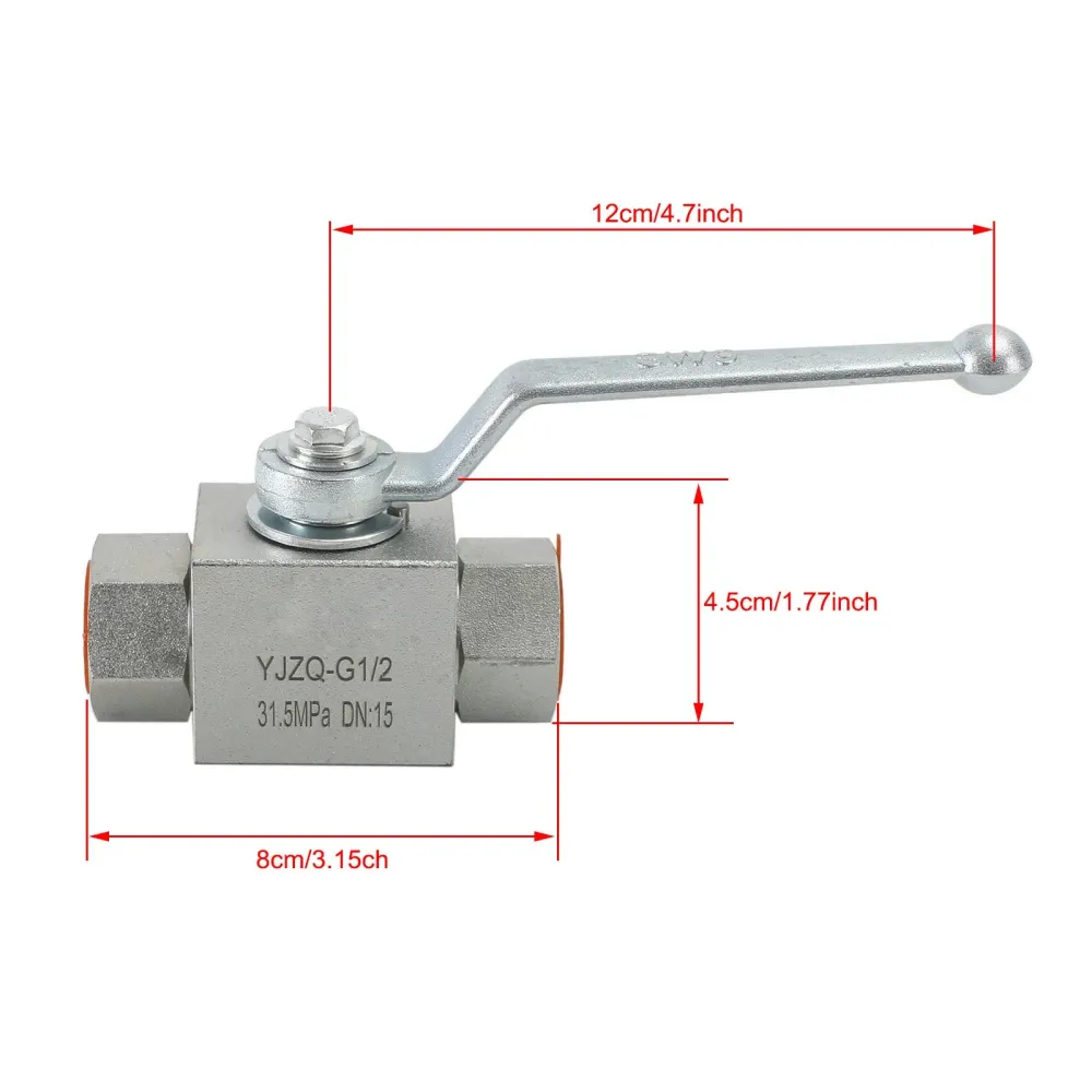 2-vägs hydraulisk kulventil 1/4" NPT-kulventil med högt tryck, hona