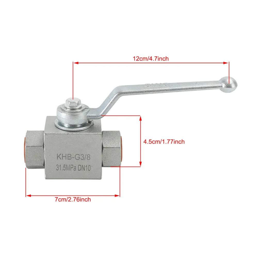 2-vägs hydraulisk kulventil 1/4" NPT-kulventil med högt tryck, hona