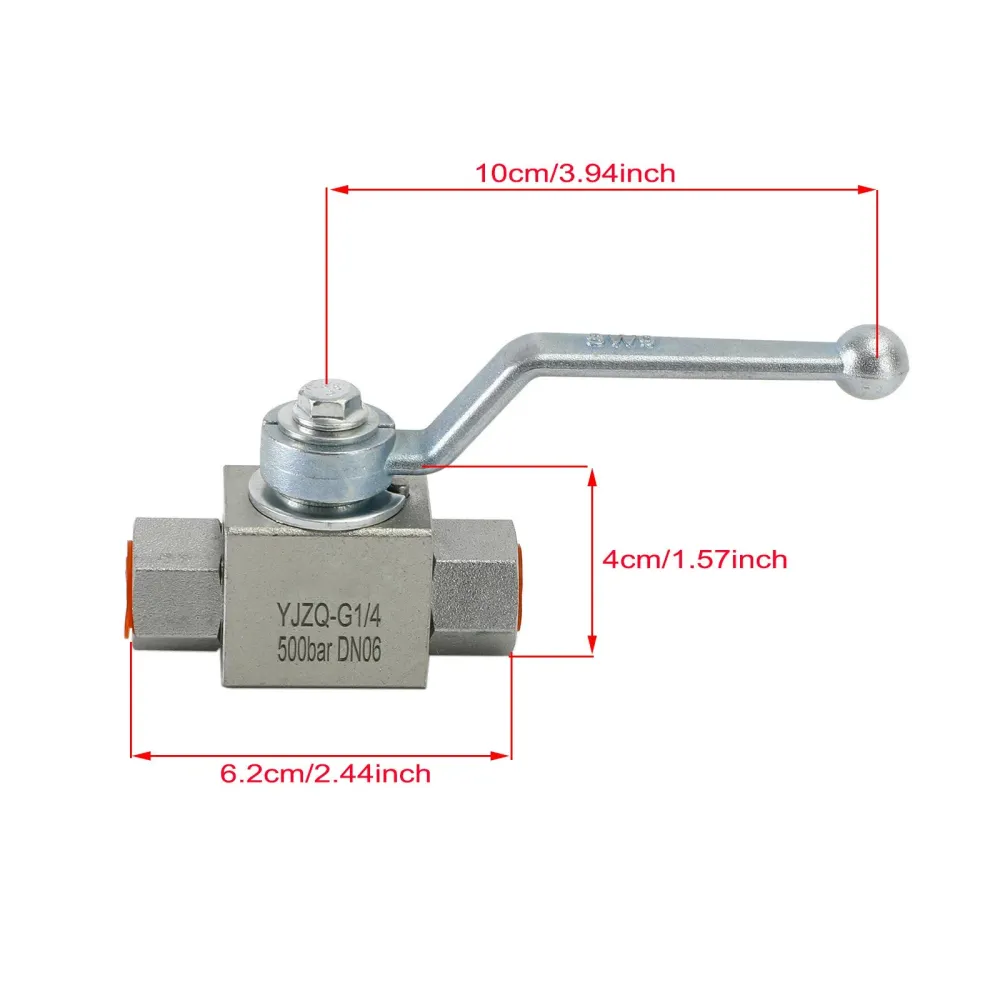 2-vägs hydraulisk kulventil 1/4" NPT-kulventil med högt tryck, hona