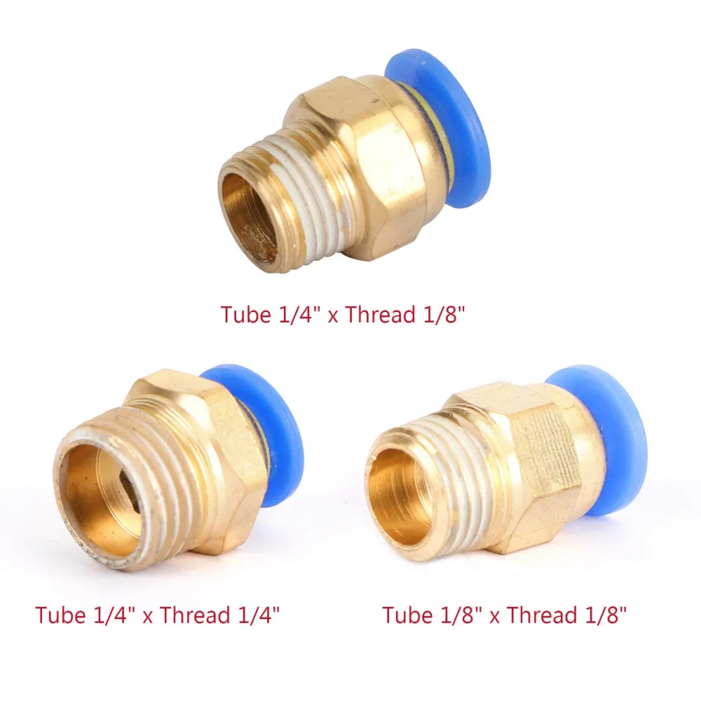 Hane rak instickskoppling för att ansluta luftkoppling slang ytterdiameter 4/6 mm x NPT 1/4 1/8"