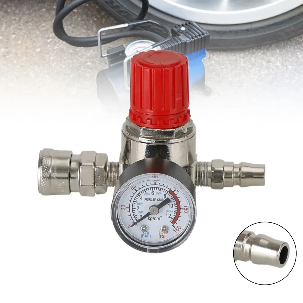 Luftkompressor 1/4" Regulator för tryckmätare, ventilstyrning, 175 Psi