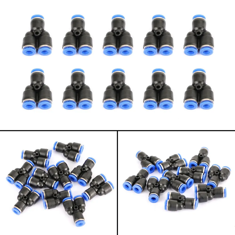 Pneumatisk luft snabb tryck för att ansluta montering "l" "t" "y" rak split tube 6mm