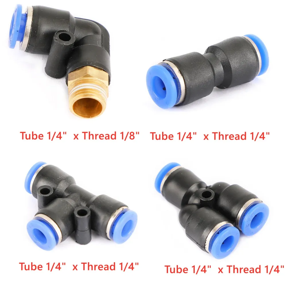 Pneumatisk luft snabb tryck för att ansluta montering "l" "t" "y" rak split tube 6mm