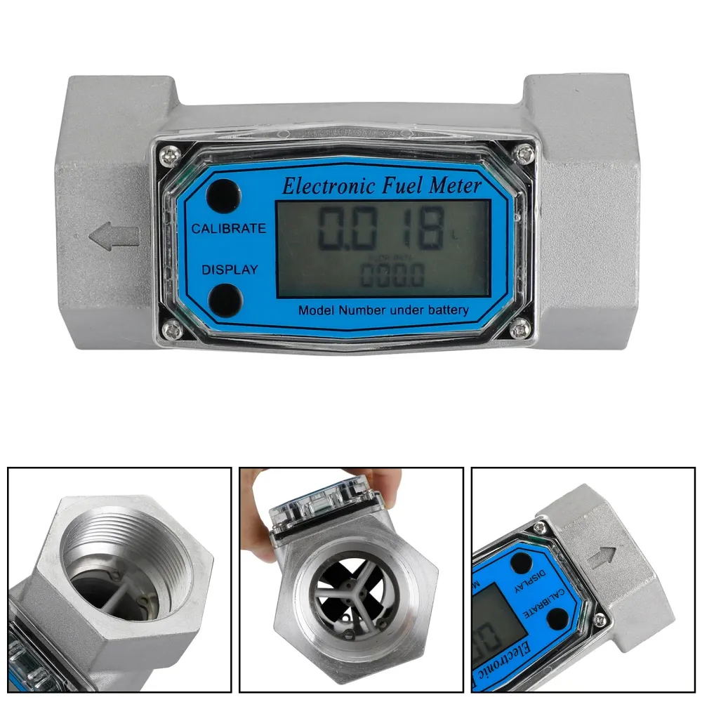 Turbin Digital Diesel Fuel Flow Meter Oval Gear Flow Gauge BSPT/NPT
