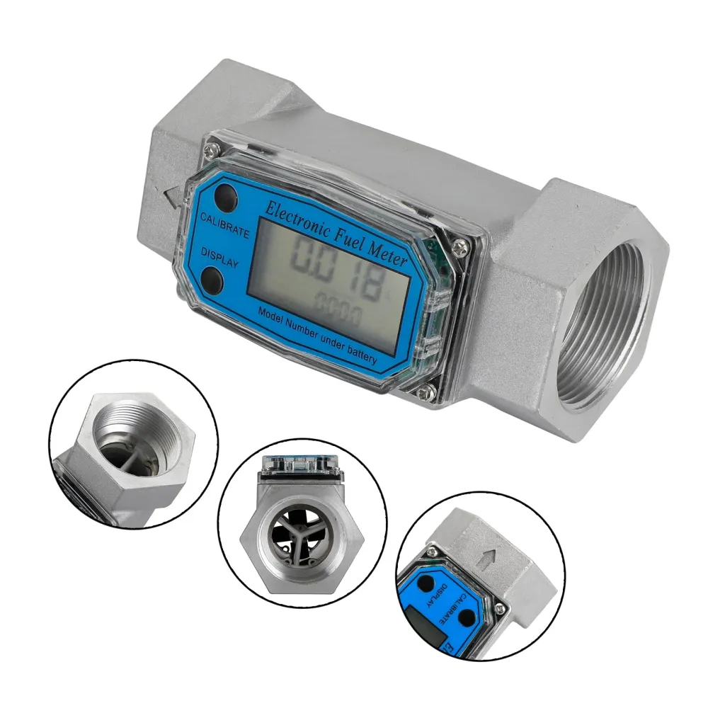Turbin Digital Diesel Fuel Flow Meter Oval Gear Flow Gauge BSPT/NPT