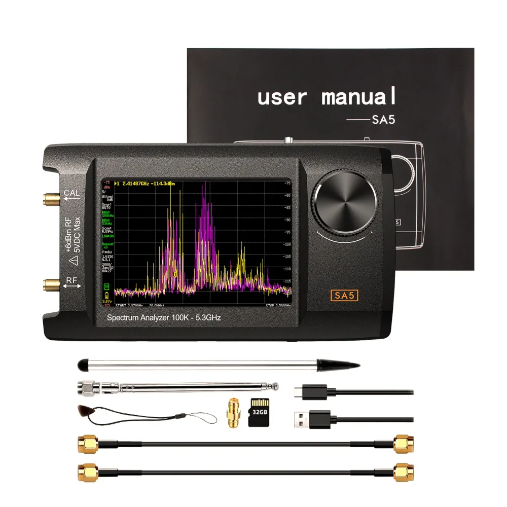 4" IPS LCD SA5 multifunktionell spektrumanalysator 100k-5.3GHz signalgenerator