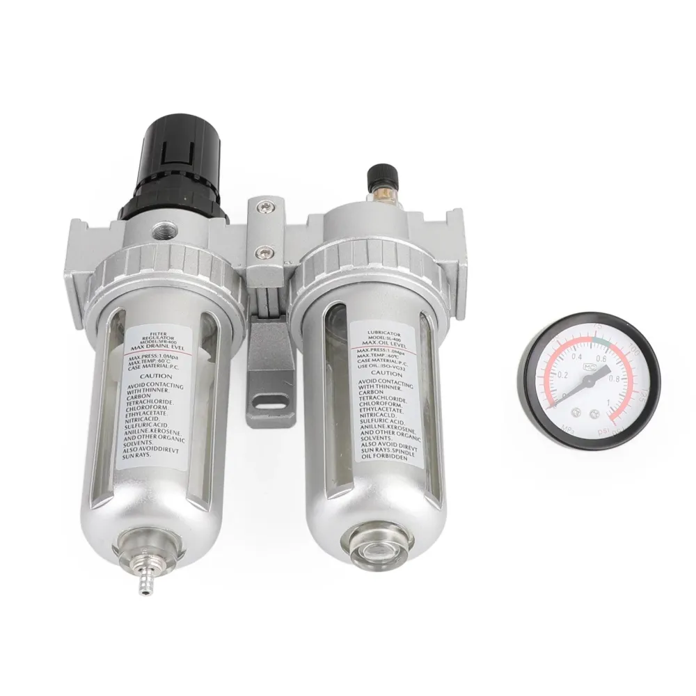 1/2"i luftkompressorfilter olje- och vattenseparatorfällverktyg med regulatormätare