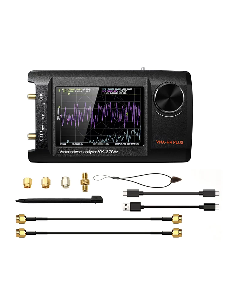 4 tums uppgraderad NanoVNA Plus 50kHz-2,7GHz Handheld Vector Network Analyzer