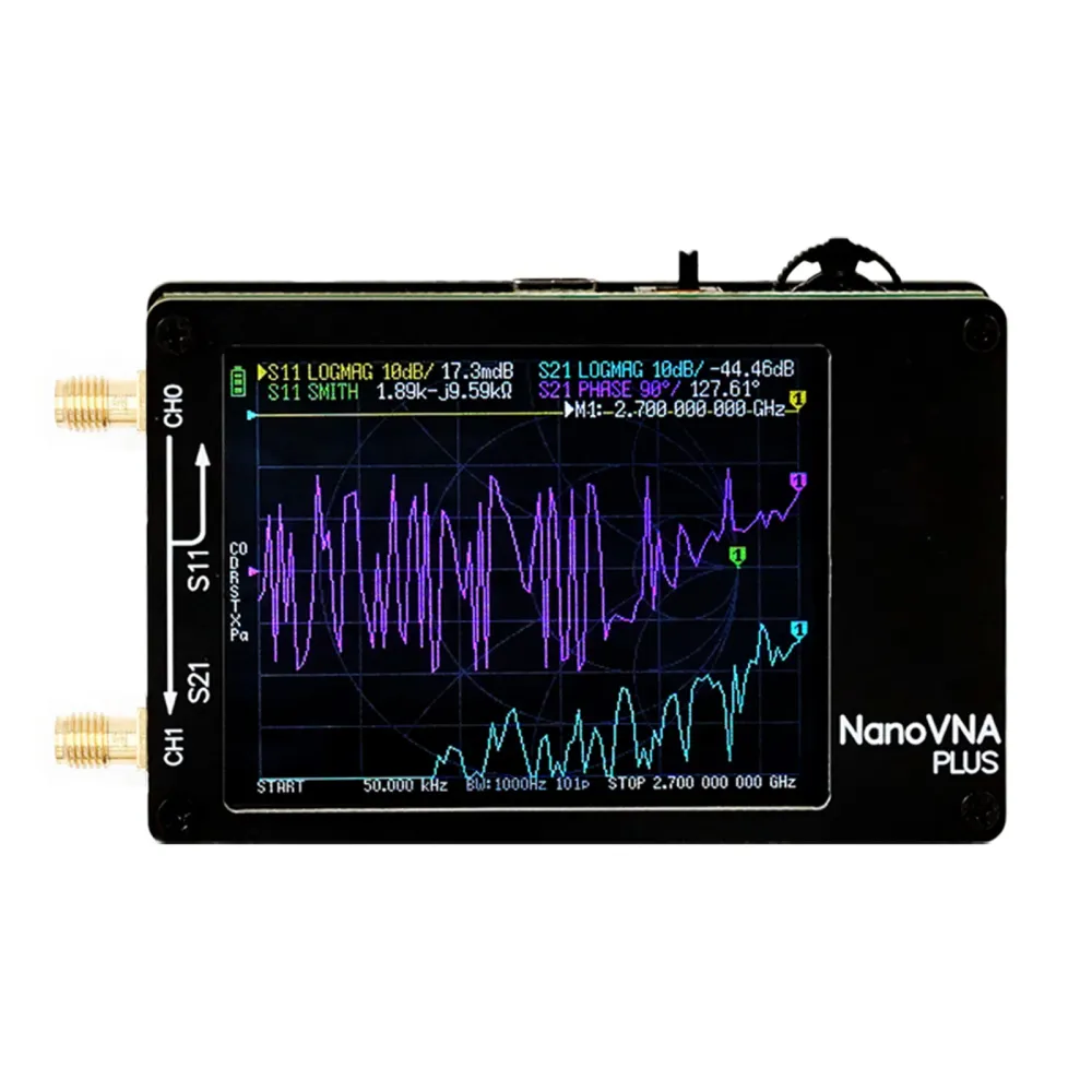 2,8 tums uppgraderad NanoVNA Plus 50kHz-2,7GHz Handheld Vector Network Analyzer