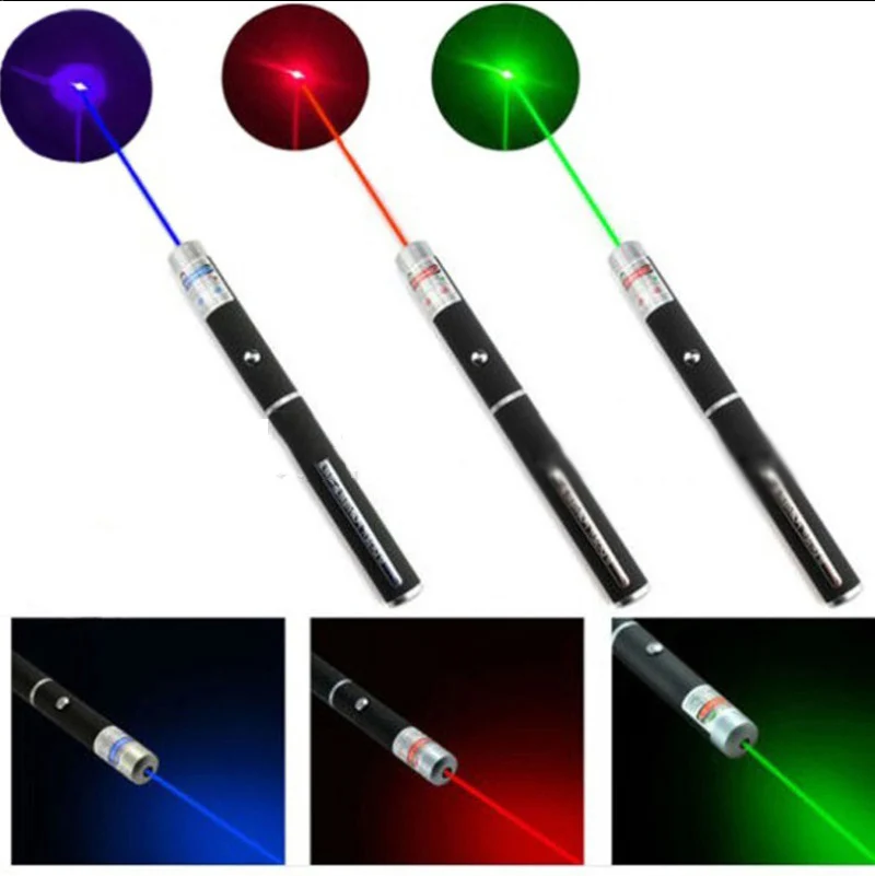 1mw 3PCS Laser Pointer Pen Röd + Grön + Blå/Violett Laser Pointer Synlig stråle