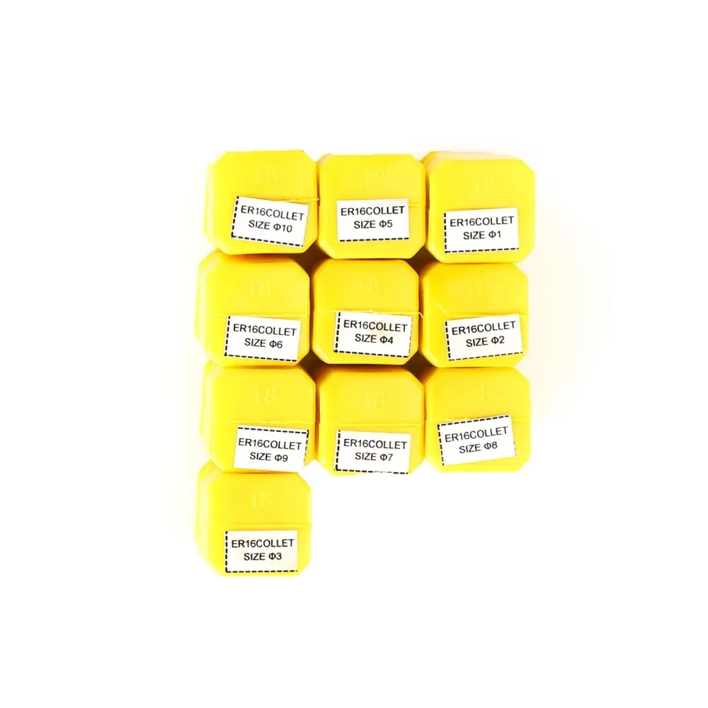 10st ER16 Spring Collet Set för CNC Milling Lathe Tool Gravering Machine Steel