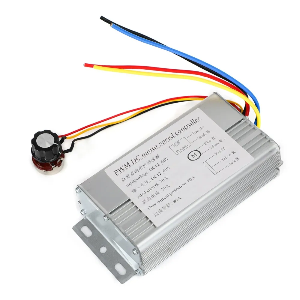 DC 12V 24V 36V 48V 70A 4000W DC MOTOR PWM Hastighetsstyrning Borste Motor Controller