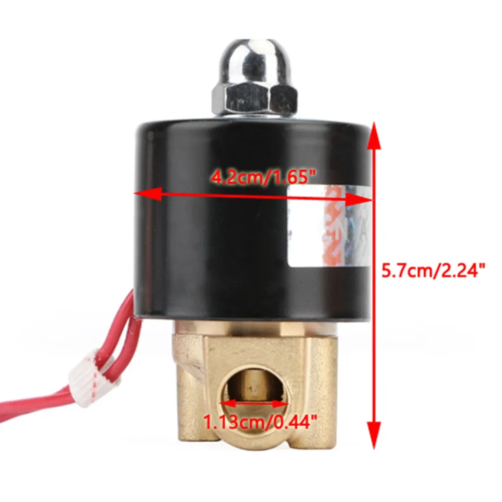 1/4" DC 12V Mässing Normalt stängd Elektrisk Magnetventil BSP Gas Vatten Luft N/C