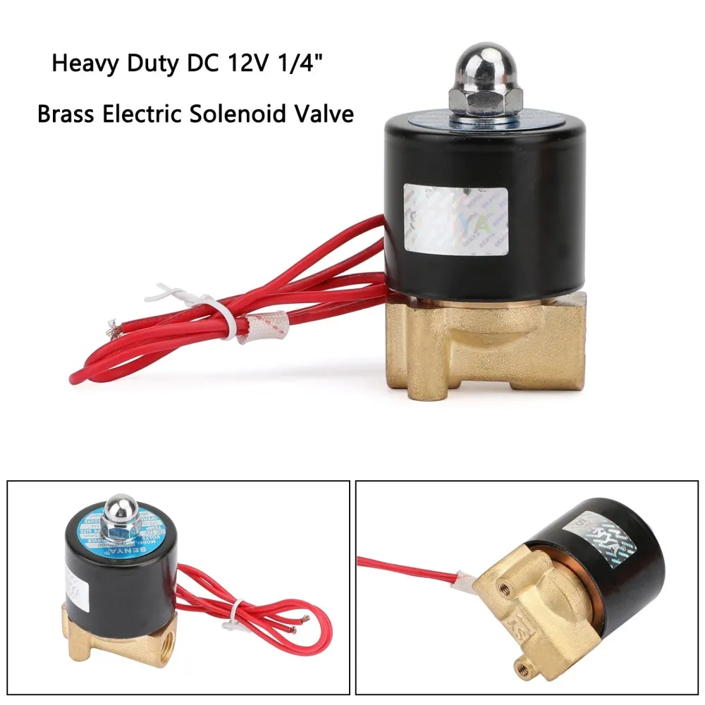 1/4" DC 12V Mässing Normalt stängd Elektrisk Magnetventil BSP Gas Vatten Luft N/C