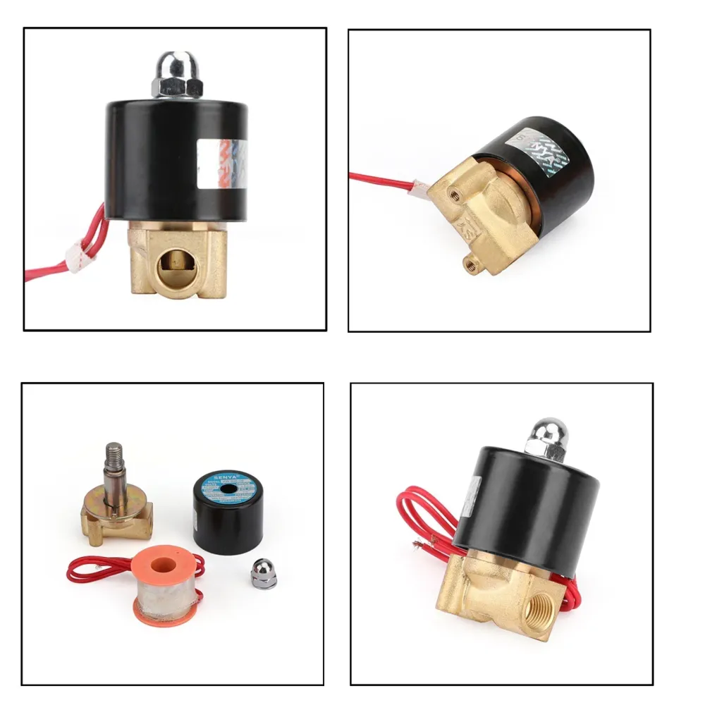 1/4" DC 12V Mässing Normalt stängd Elektrisk Magnetventil BSP Gas Vatten Luft N/C