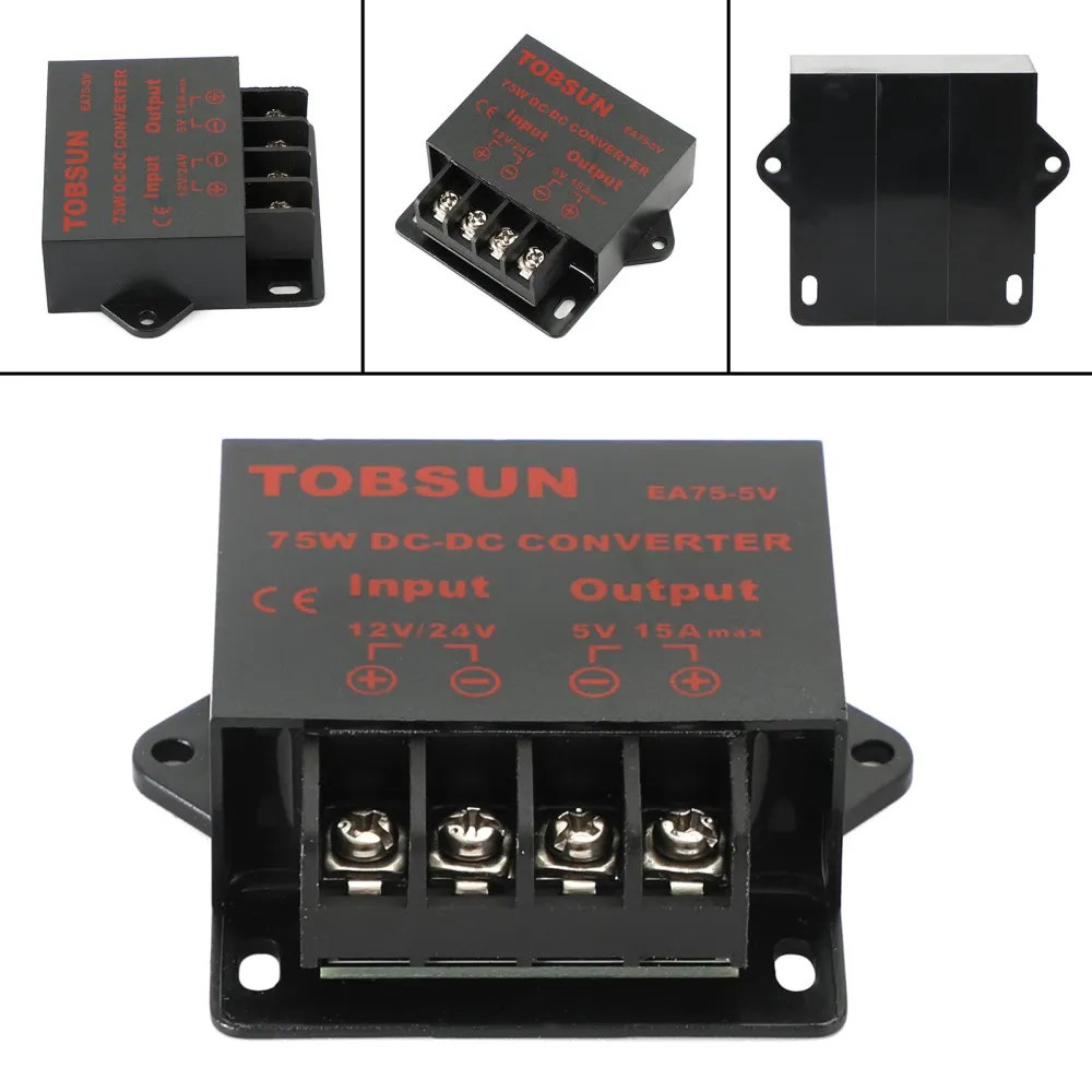DC 12V/24V Stig ner till DC 5V 15A 75W spänningsregulator Reducer Power Converter