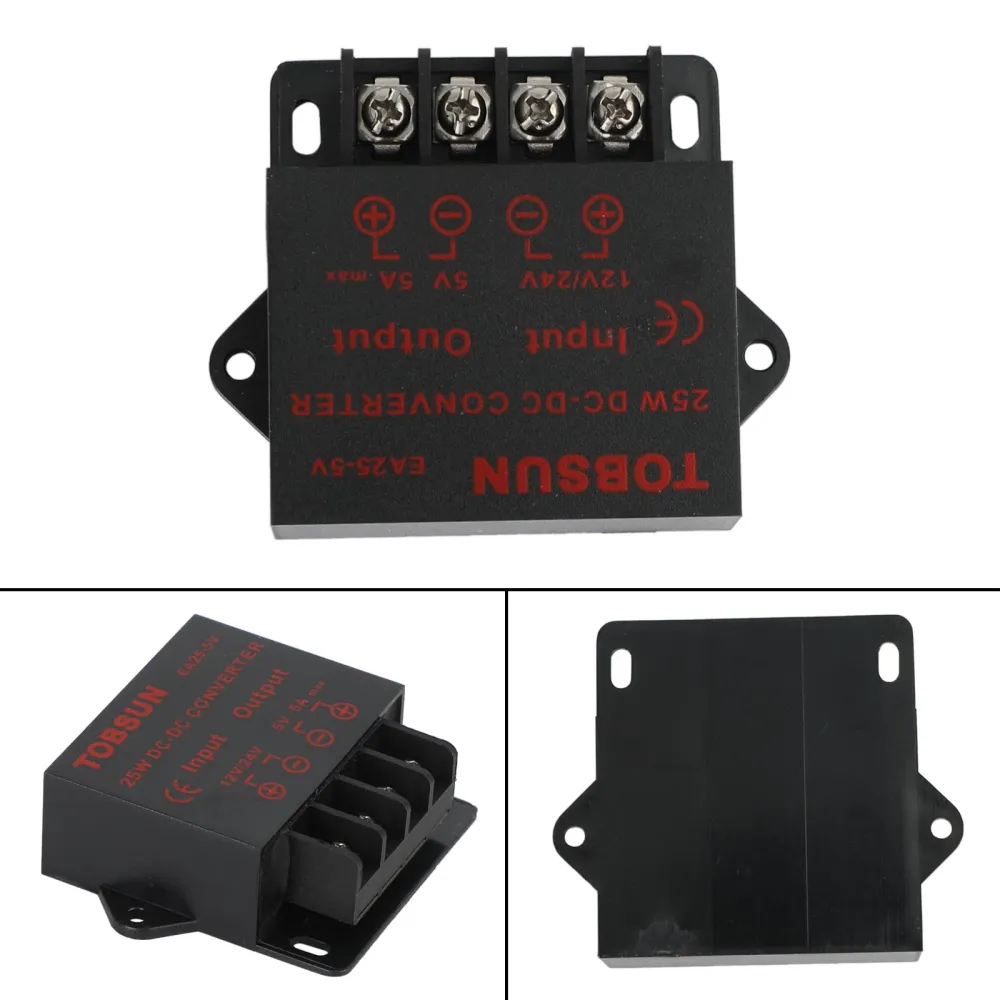 DC 12V/24V till 5V 5A 25W Converter Regulator Power Supplies Transformator