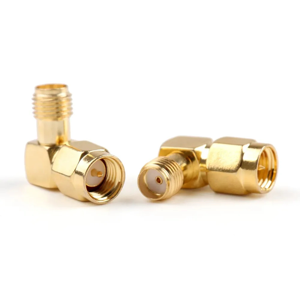 2st SMA Female Jack till SMA Male Plug Right Vinkel 90 graders RF -anslutning Adapter