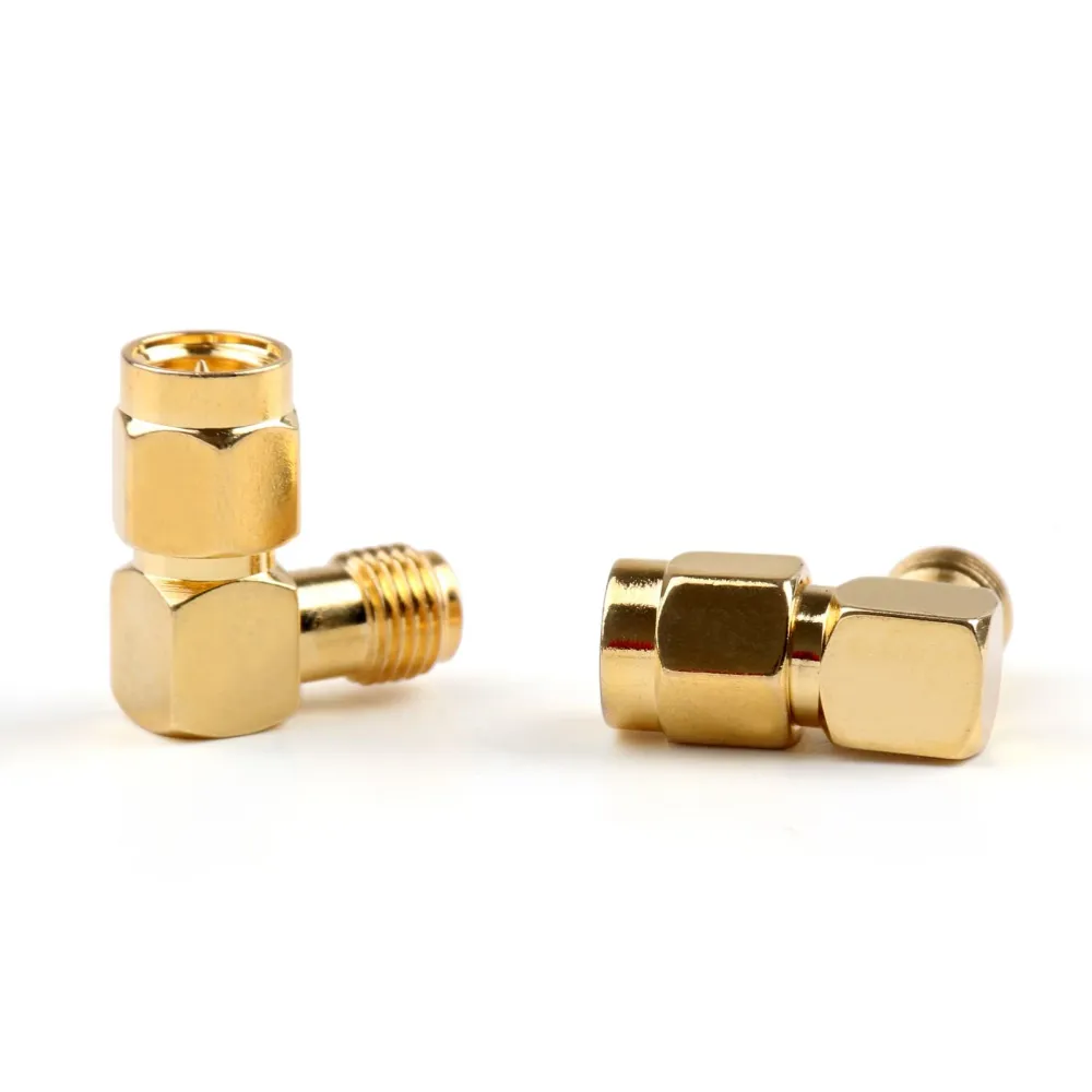 2st SMA Female Jack till SMA Male Plug Right Vinkel 90 graders RF -anslutning Adapter