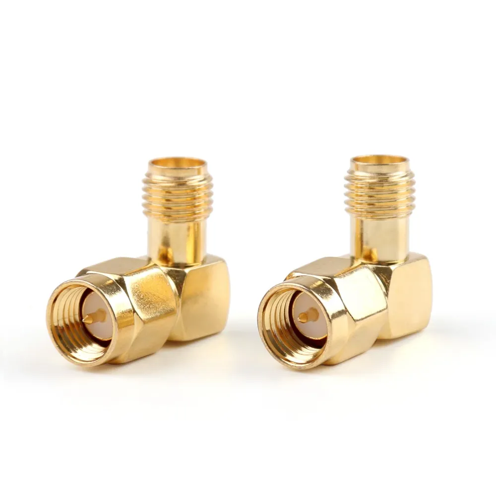 2st SMA Female Jack till SMA Male Plug Right Vinkel 90 graders RF -anslutning Adapter
