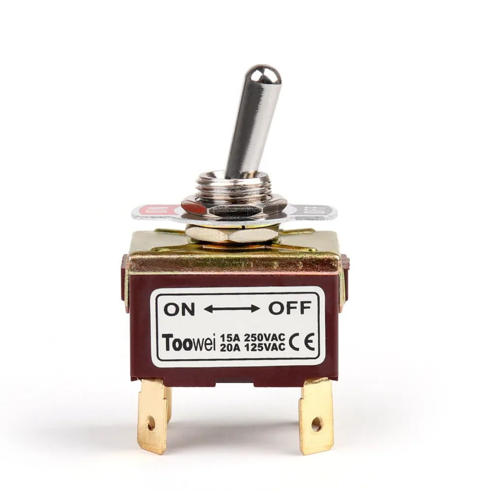 4st 2 Terminal 4Pin On-Off 15A 250V TOGGLE Switch Boot DPST Industrial Grade