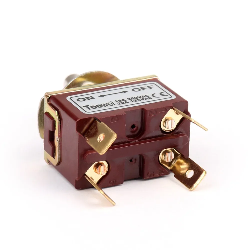 4st 2 Terminal 4Pin On-Off 15A 250V TOGGLE Switch Boot DPST Industrial Grade