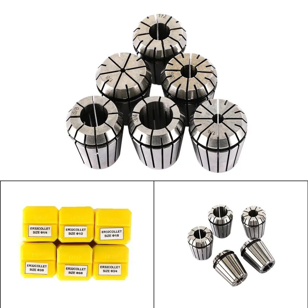 6st ER32 Spring Collet Set för CNC Milling Lathe Tool Gravering Machine Steel