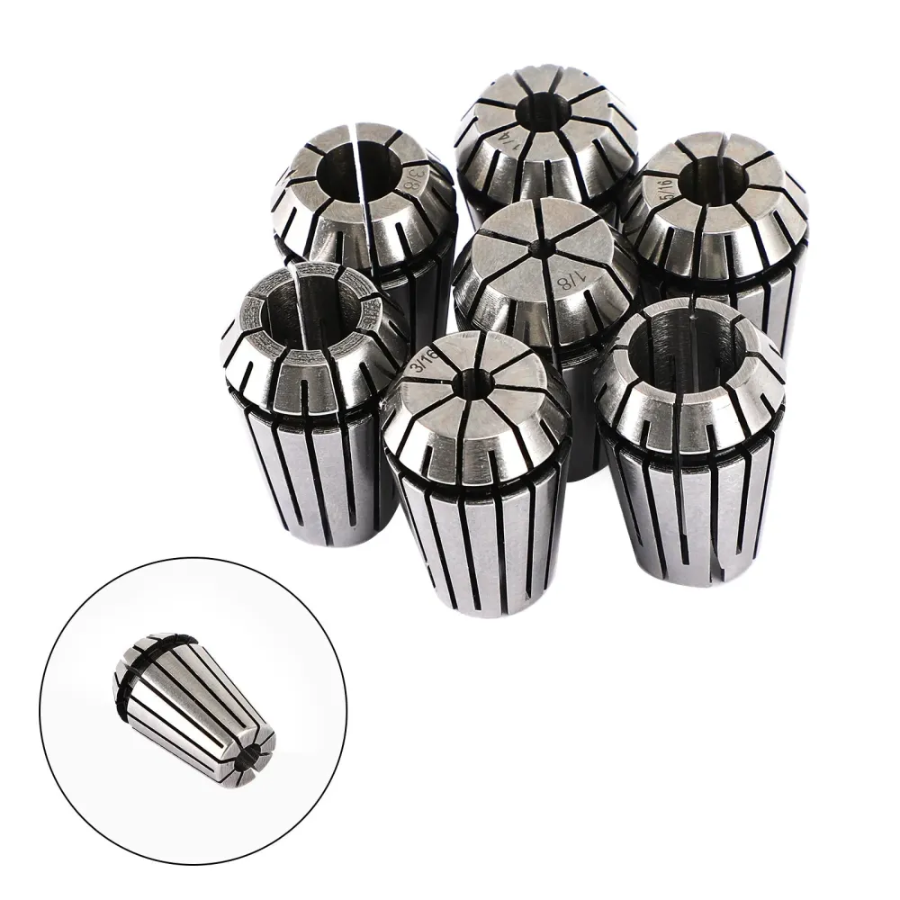 7st ER20 Spring Collet Set för CNC Milling Lathe Tool Gravering Machine Steel