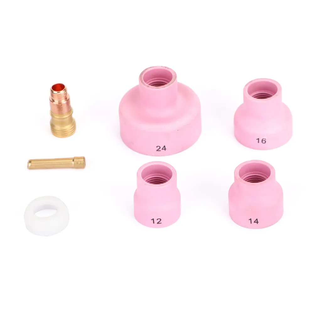 7st Tig Welding Torch Stubby Gas Lens Ceramic Cup Kit för WP-17/18/26