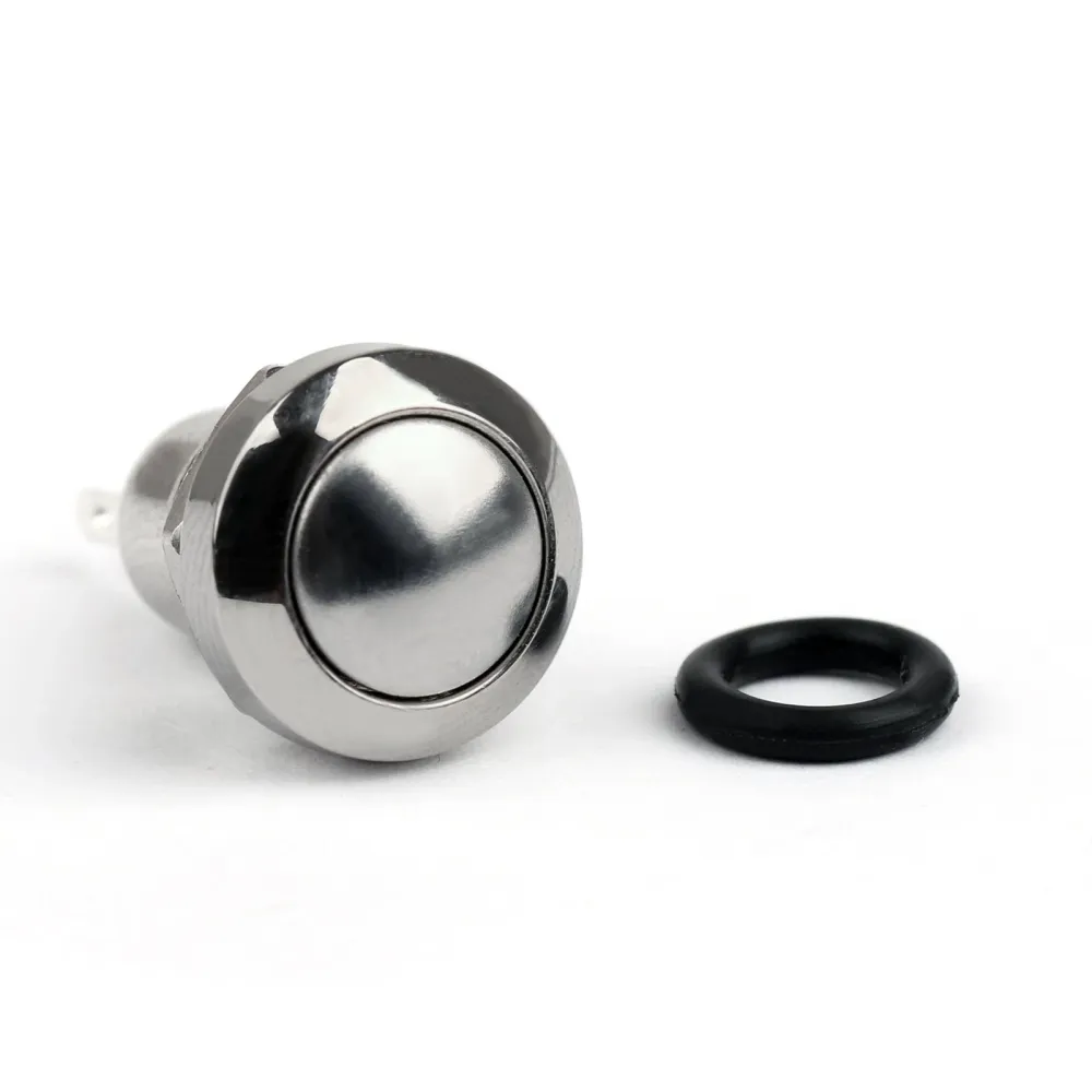 1 st 8mm mini 1no 2pin metall momentary push -knappomkopplare 3A/250V för bil/båt