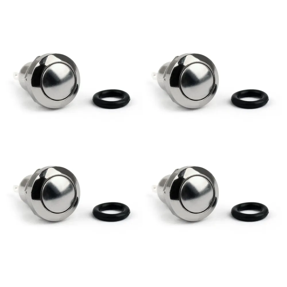 1 st 8mm mini 1no 2pin metall momentary push -knappomkopplare 3A/250V för bil/båt