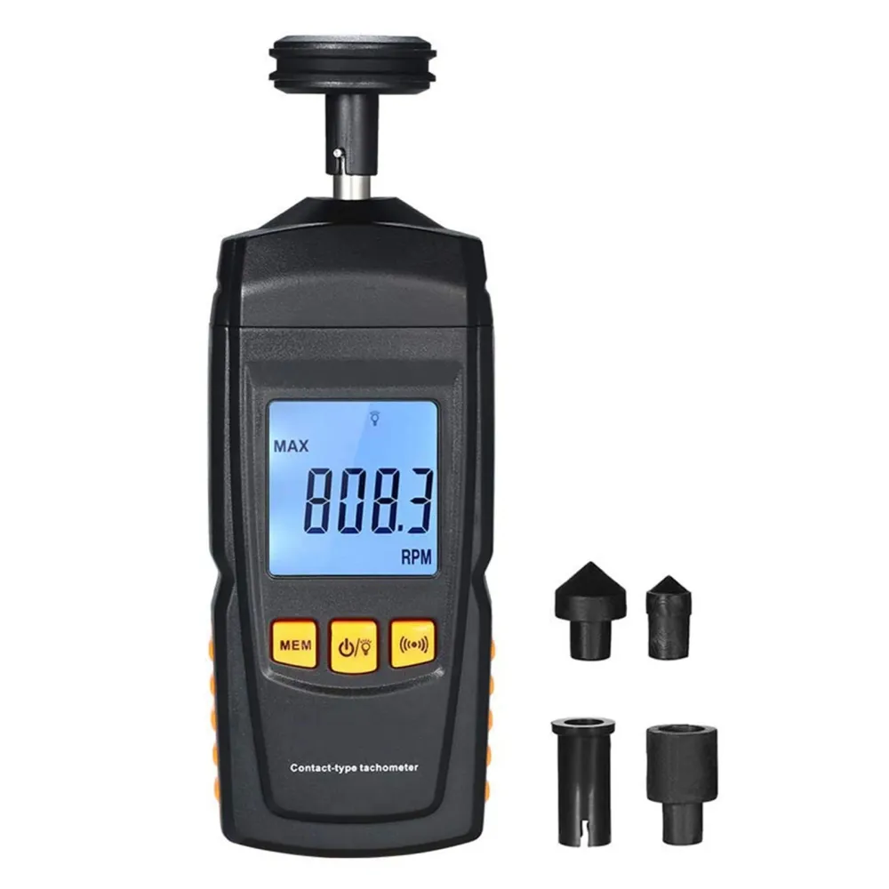 GM8906 Bärbar digital kontaktmotor TACHMOTER LCD Hastighetsmätare Tach RPM -testare