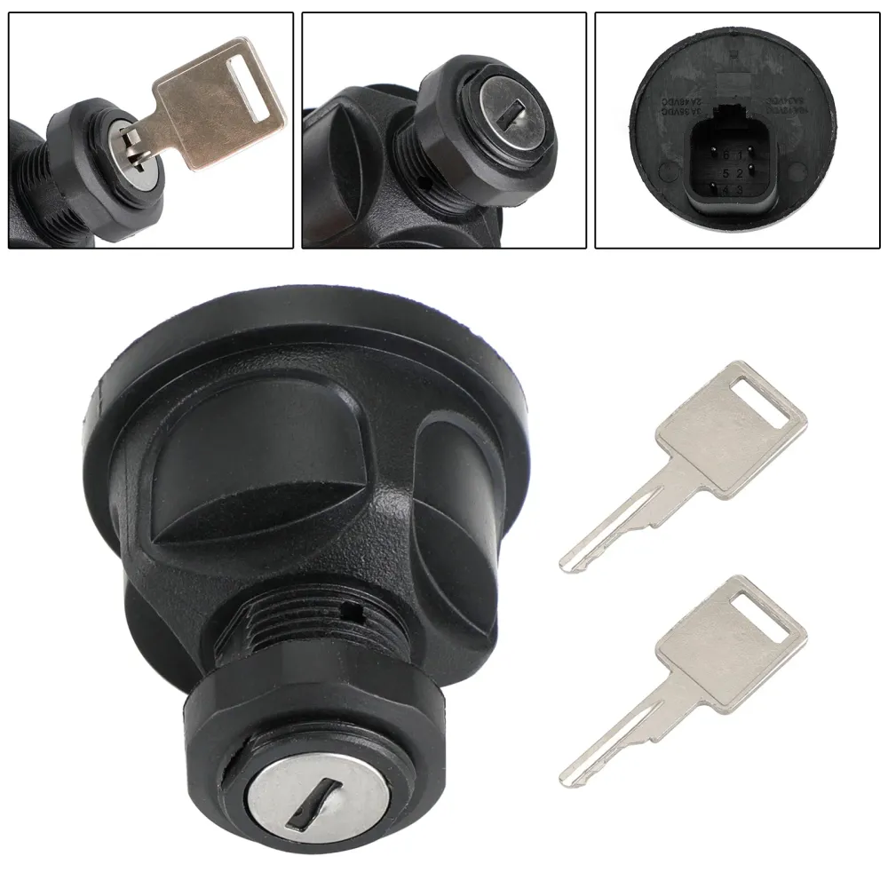 Ignition Switch w/2 Keys passar för Bobcat S100 S130 S150 S160 S185 S205 S330 S450