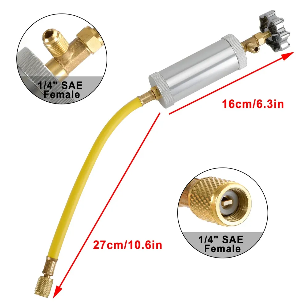 R12 AC Oil Dye Injector R134A R12 2oz /C Luftkonditioneringsinjektionsverktyg