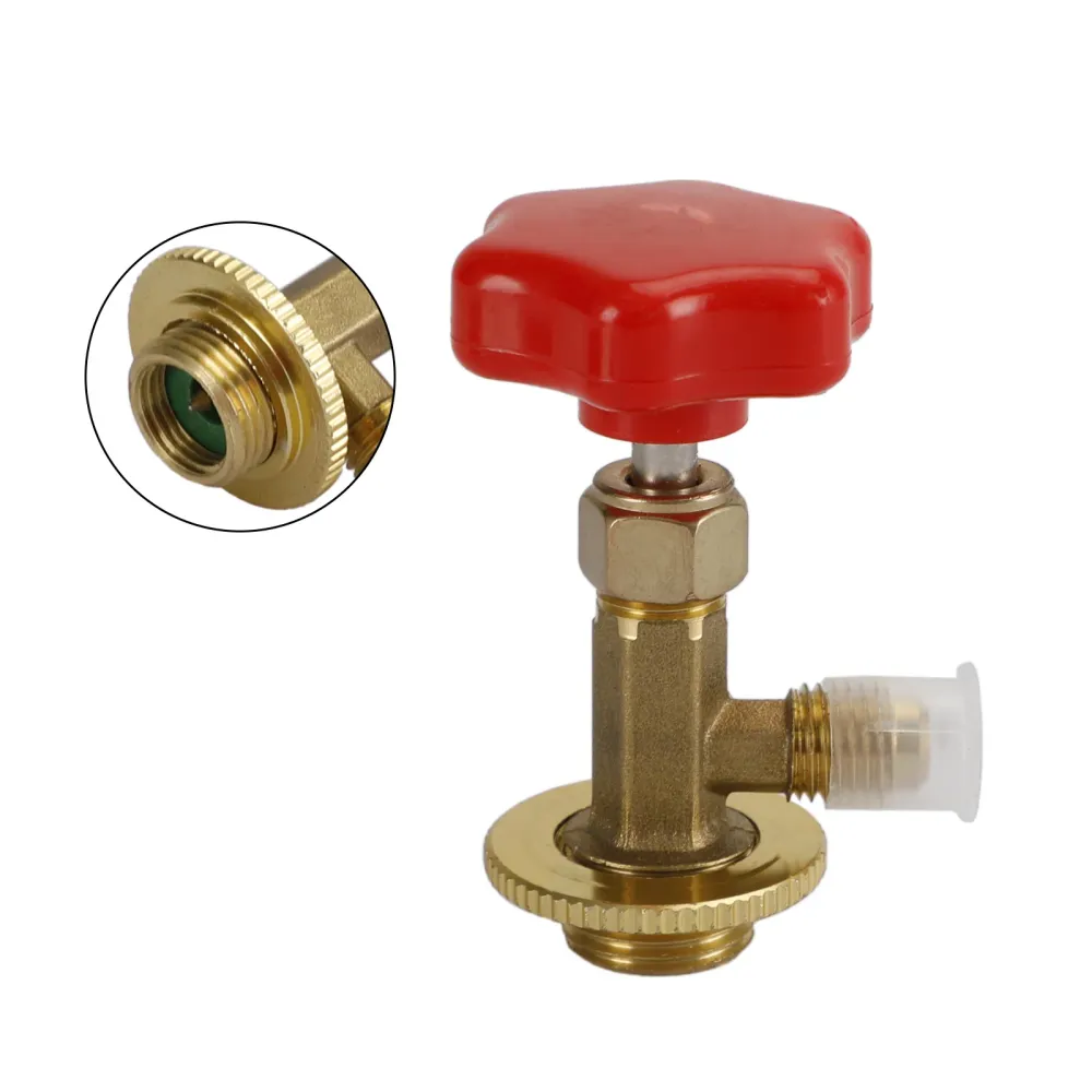 1/4" SAE R134a Kylmedel Mässing AC Burk Flaskkran Adapter Öppnarventil