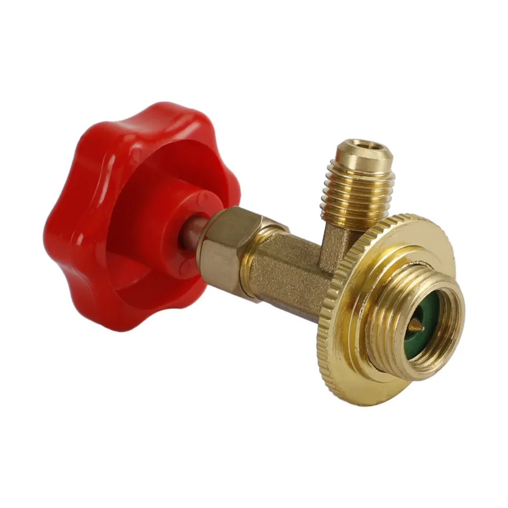 1/4" SAE R134a Kylmedel Mässing AC Burk Flaskkran Adapter Öppnarventil