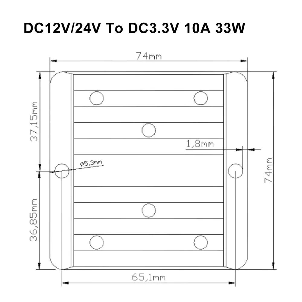 DC -spänningsregulator Buck Converter DC 12/24V till 3.3V 10A Stig ned reducerare