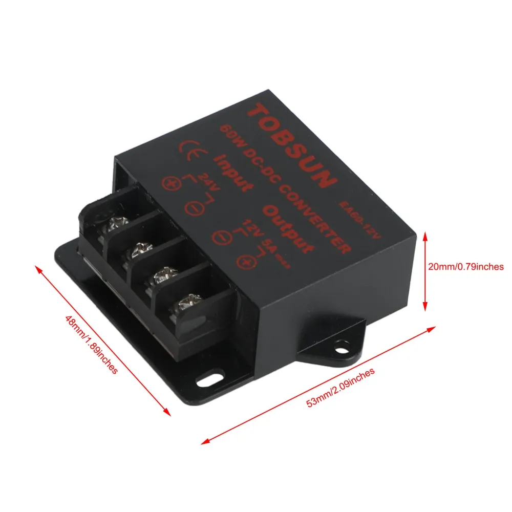 DC -spänningsregulator Buck Converter DC 24V till DC 12V 5A 60W Stig ned reducerare