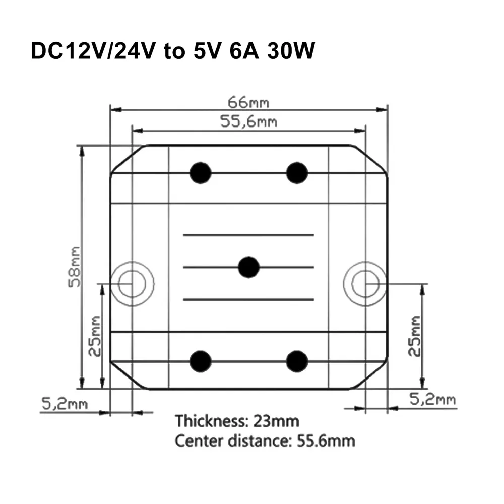 Stig ner DC/DC Buck Converter 12V/24V till 5V 6A Regulator Power Module