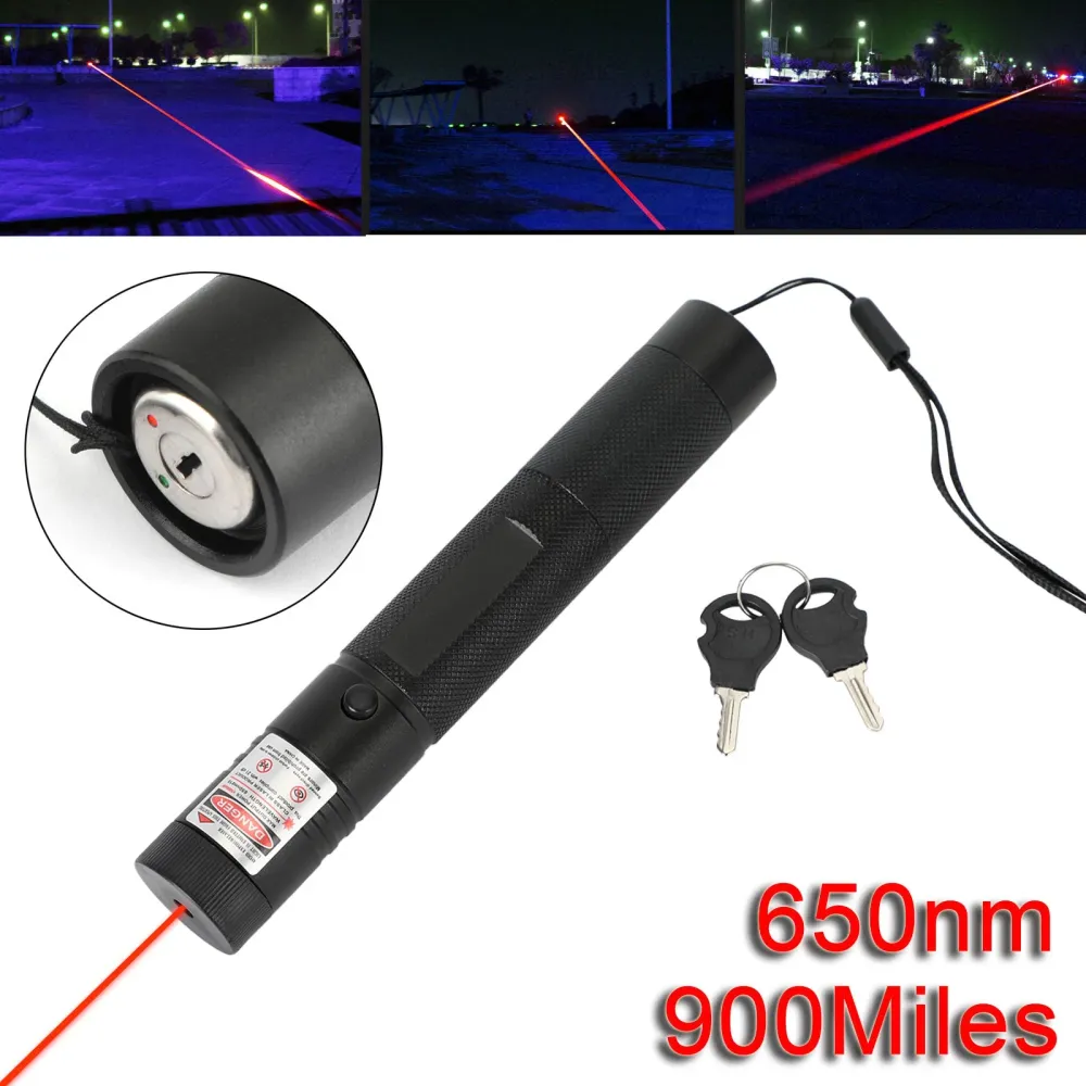 Uppladdningsbar 900 Miles Red Laser Pointer Lazer Pen 650nm synlig stråle