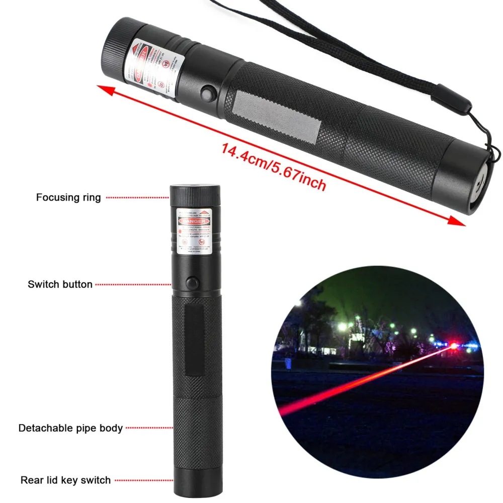 Uppladdningsbar 900 Miles Red Laser Pointer Lazer Pen 650nm synlig stråle