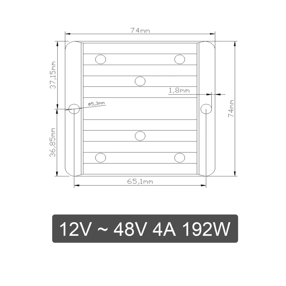 Vattentät 12V Steg upp till 48V 4A 192W DC/DC Converter Regulator