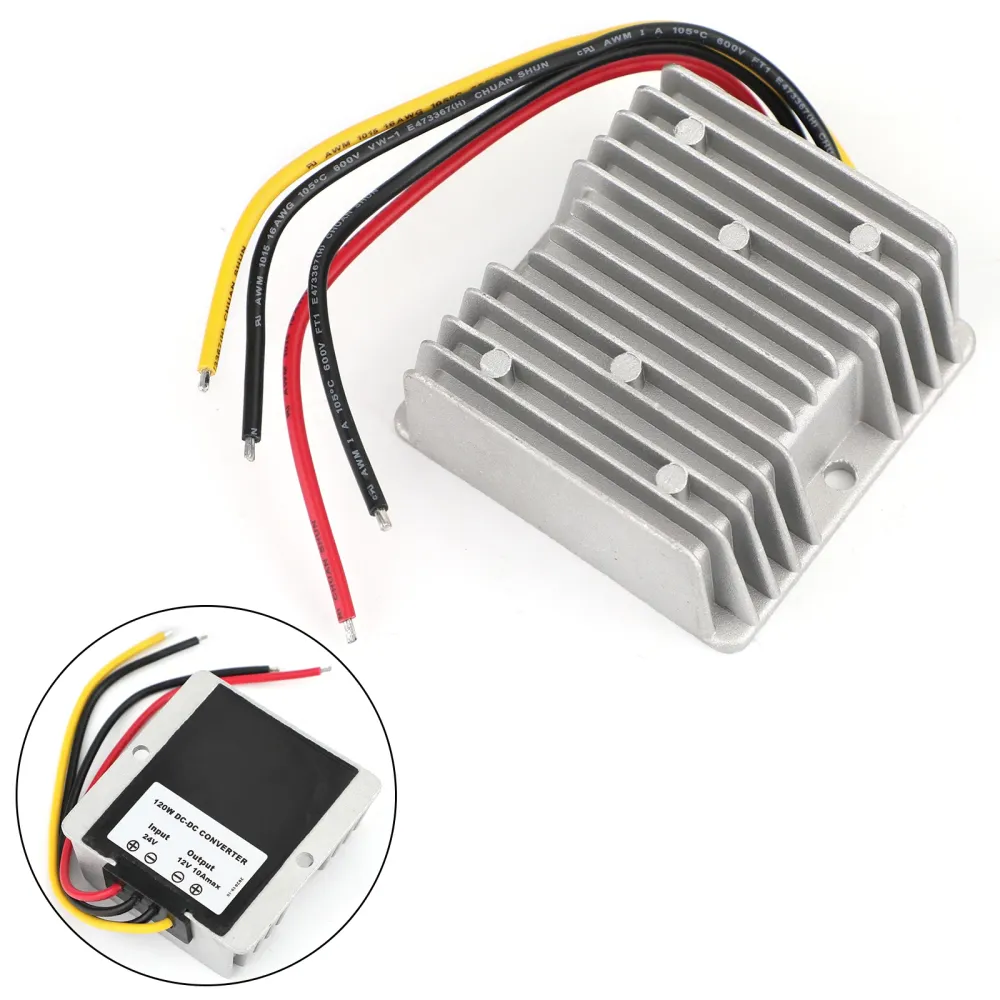Vattentät 24V till 12V 10A 120W Steg ned DC/DC Power Converter Regulator