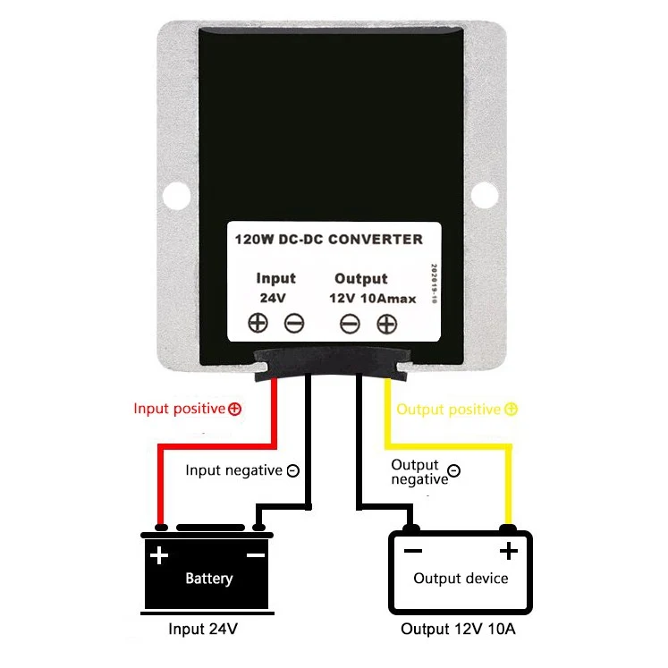 Vattentät 24V till 12V 10A 120W Steg ned DC/DC Power Converter Regulator