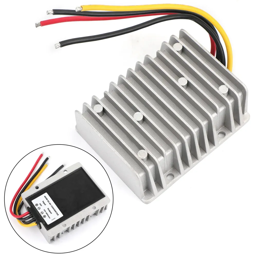 Vattentät 24V till 12V 40A 480W Stig ner DC/DC Power Converter Regulator
