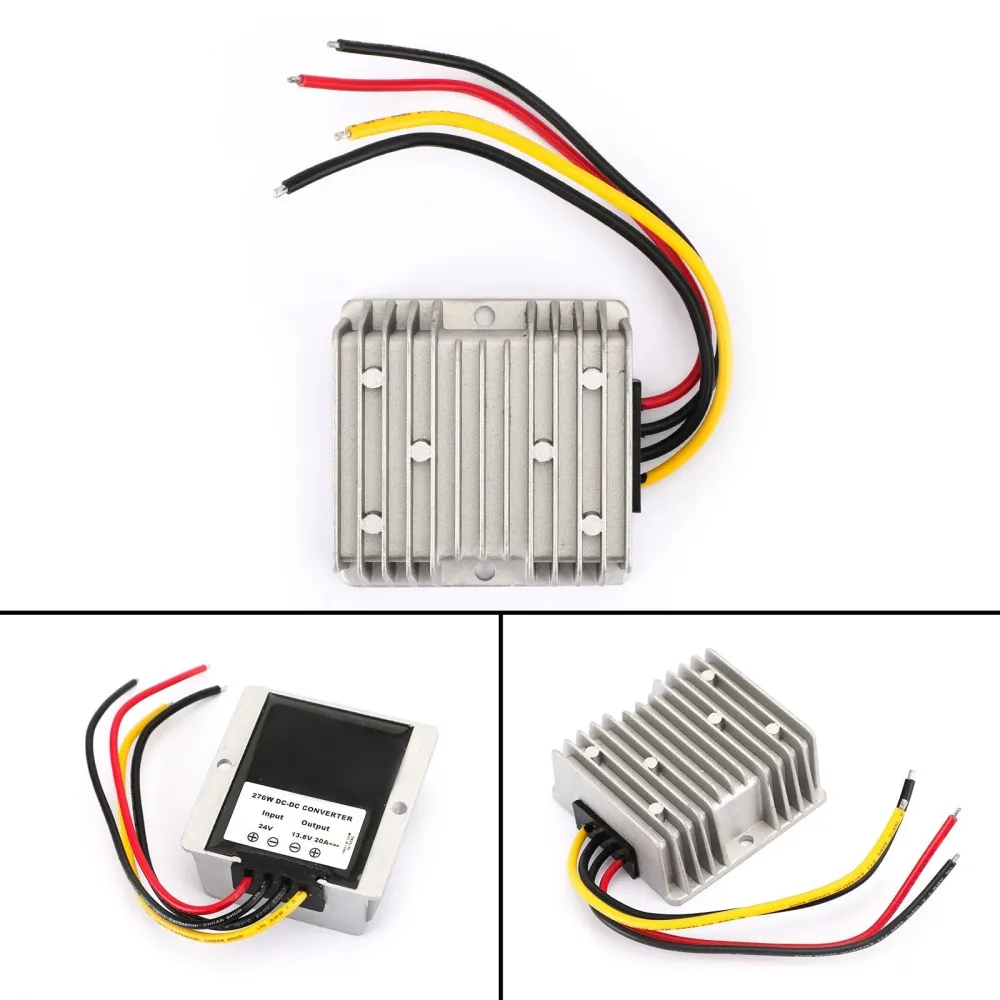 Vattentät 24V till 13.8V 20A 276W Steg ned DC/DC Power Converter Regulator
