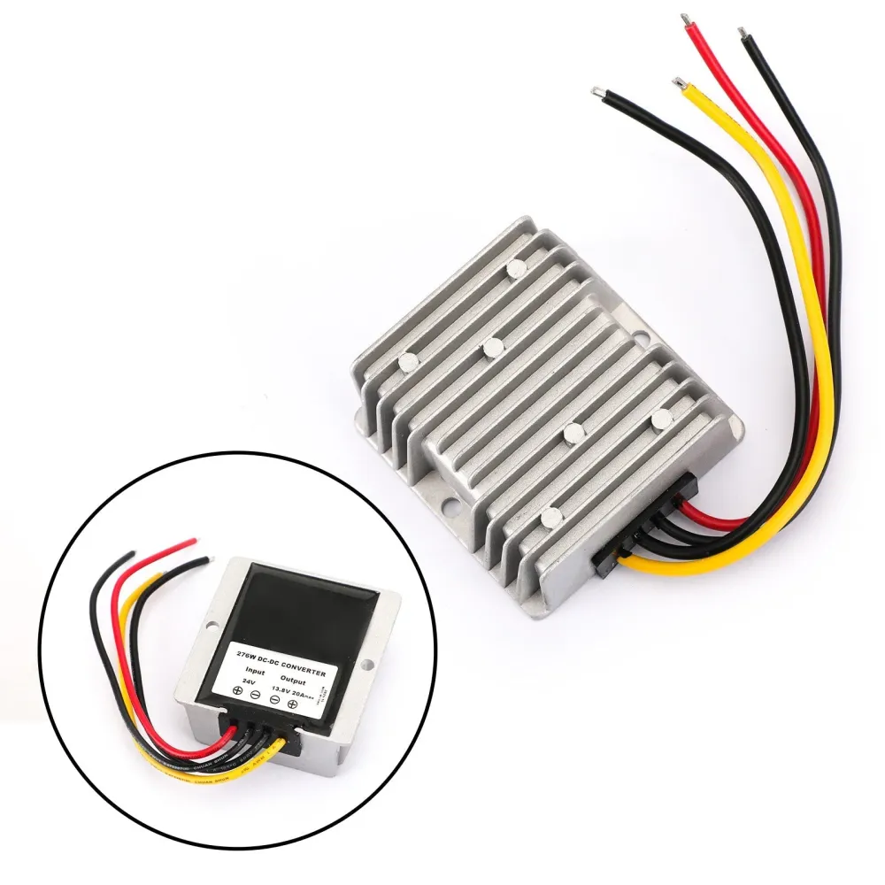 Vattentät 24V till 13.8V 20A 276W Steg ned DC/DC Power Converter Regulator